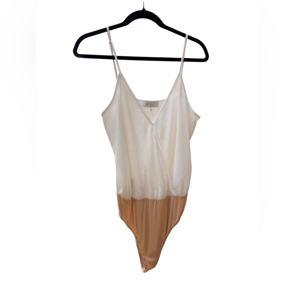 NWOT Wayf Cream Chemise Silky Intimates Bodysuit size Large